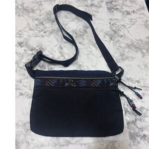 Bohemian Hippie Fanny Pak Belt Bag Black Blue 9.5"x7" Artsy Granola Girl Outdoor